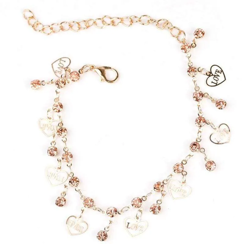 Valentine Wishes Gold Bracelet