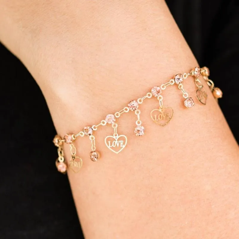 Valentine Wishes Gold Bracelet