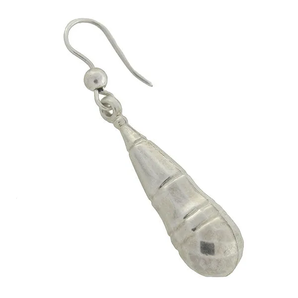 Victorian Sterling Silver Teardrop Vessel Earrings