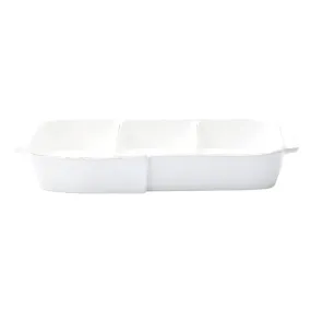 Vietri Lastra Melamine Three Part Server - White