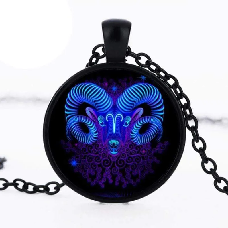 Zodiac Dreams Black Aries Necklace